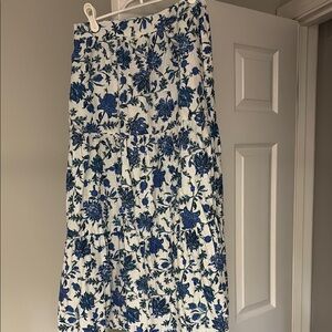 Floral Blue and White Women's Skirt